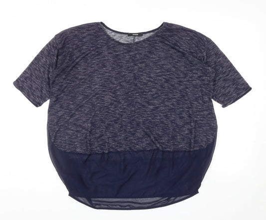 George Womens Blue Boat Neck Polyester Pullover Jumper Size 14