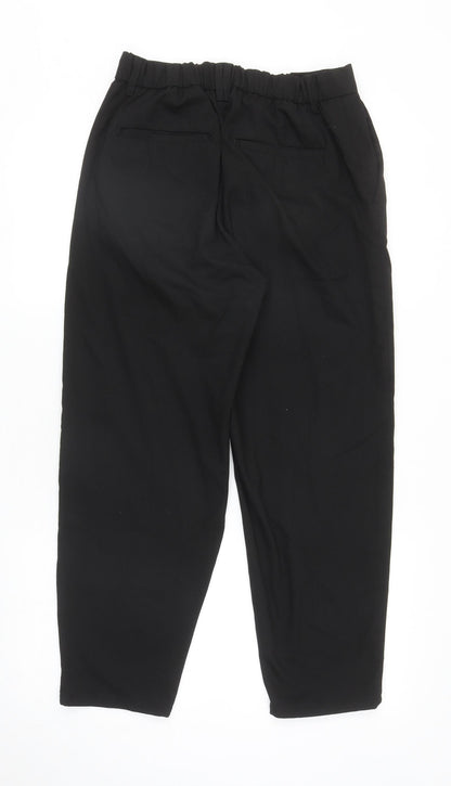 Bershka Womens Black Polyester Carrot Trousers Size S L25 in Regular Zip