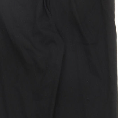 Bershka Womens Black Polyester Carrot Trousers Size S L25 in Regular Zip