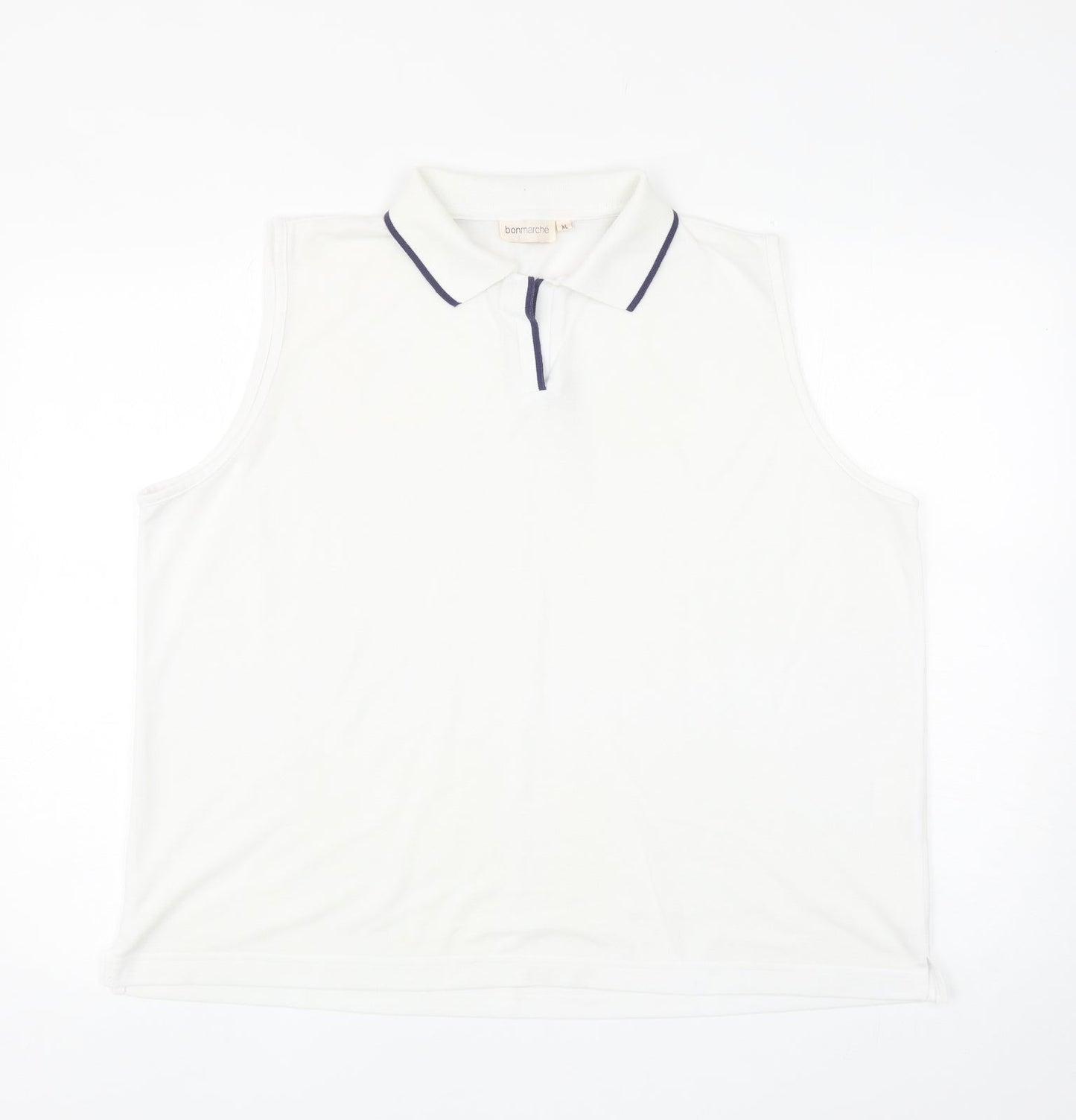 Bonmarché Womens White Polyester Basic Polo Size XL Collared