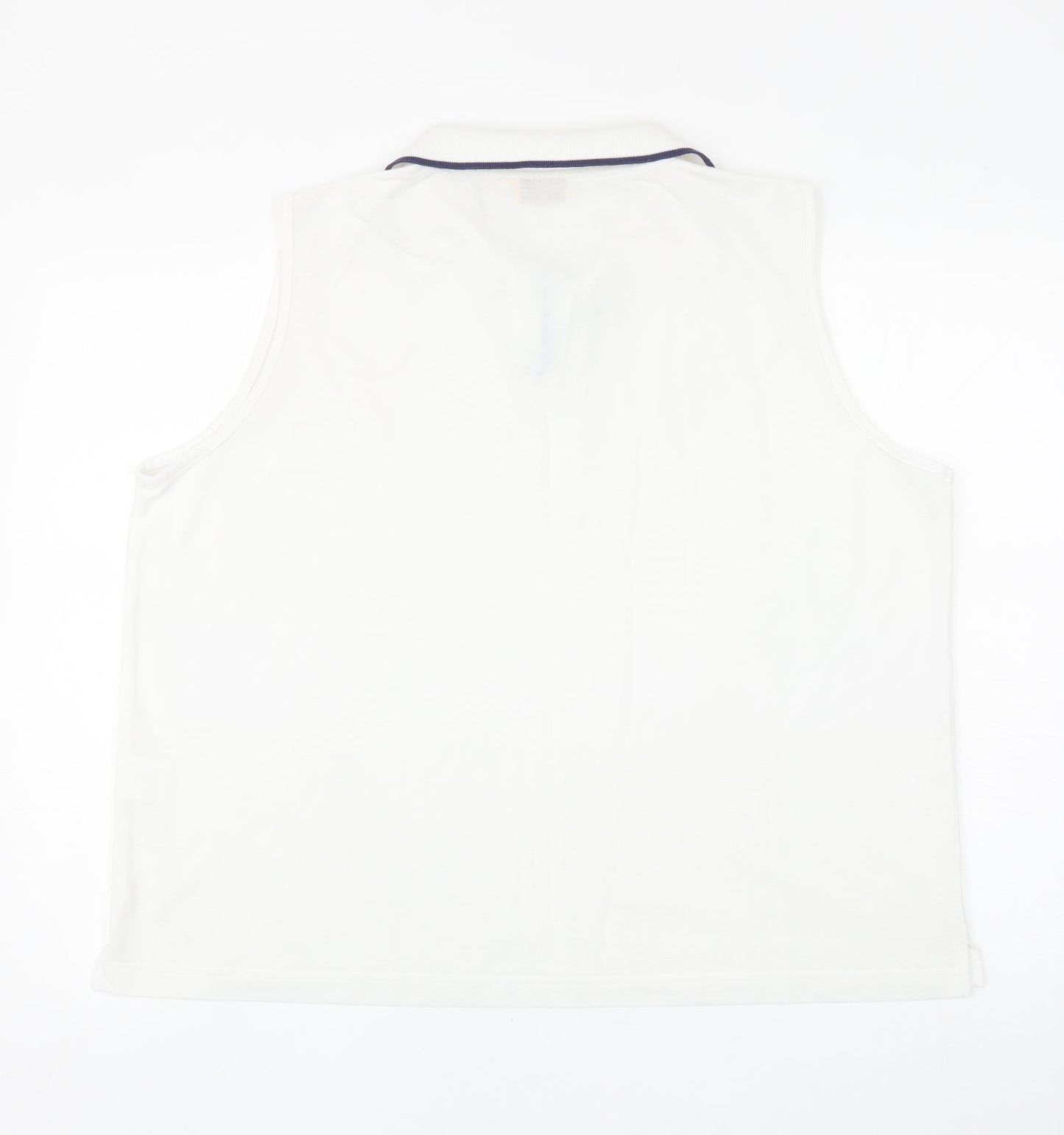 Bonmarché Womens White Polyester Basic Polo Size XL Collared