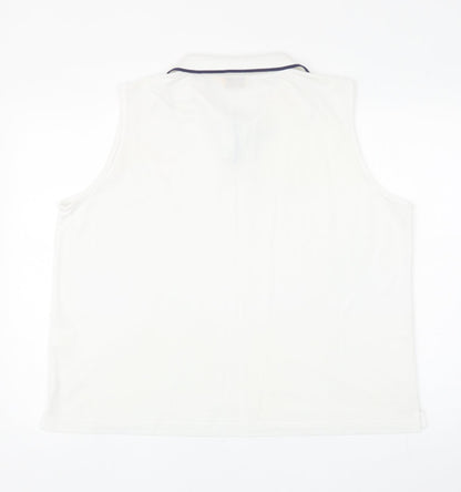 Bonmarché Womens White Polyester Basic Polo Size XL Collared