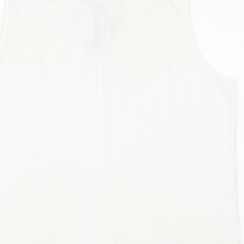 Bonmarché Womens White Polyester Basic Polo Size XL Collared