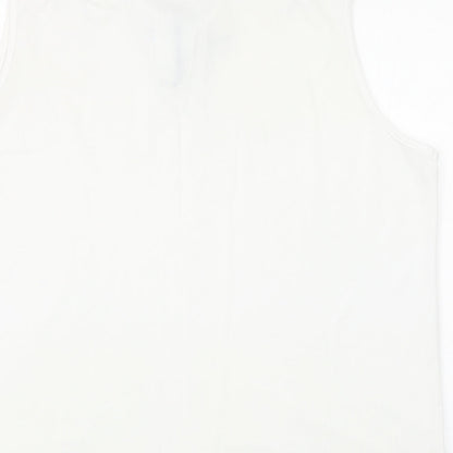 Bonmarché Womens White Polyester Basic Polo Size XL Collared