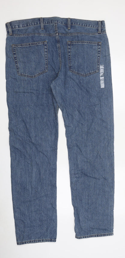 Mens UK Size  Preworn Regular Fit Straight Blue Jeans