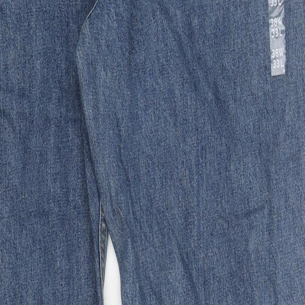 Mens UK Size  Preworn Regular Fit Straight Blue Jeans