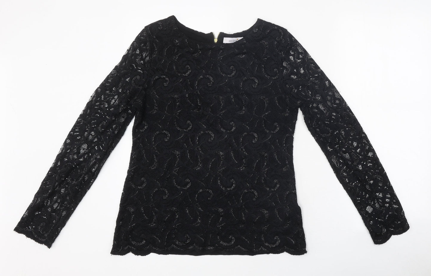 Womens UK Size 12 Per Una Black Basic T-Shirt