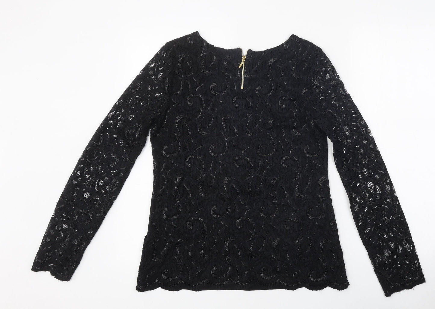 Womens UK Size 12 Per Una Black Basic T-Shirt