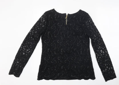 Womens UK Size 12 Per Una Black Basic T-Shirt