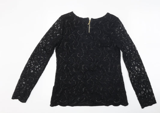 Womens UK Size 12 Per Una Black Basic T-Shirt