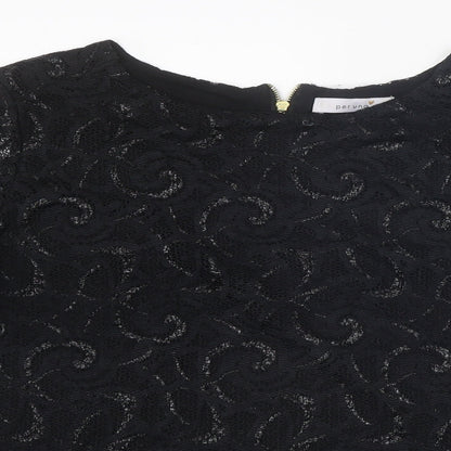 Womens UK Size 12 Per Una Black Basic T-Shirt