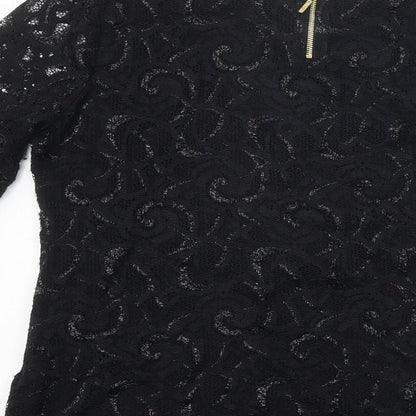 Womens UK Size 12 Per Una Black Basic T-Shirt