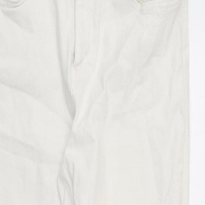 Crew Clothing Womens White 100% Cotton Straight Jeans Size 12 L27 in Regular Zip