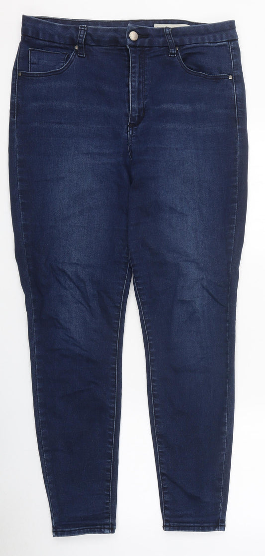 ASOS Womens Blue 100% Cotton Skinny Jeans Size 32 in L32 in Regular Zip