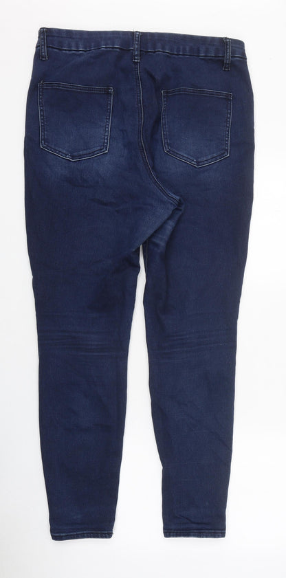 ASOS Womens Blue 100% Cotton Skinny Jeans Size 32 in L32 in Regular Zip