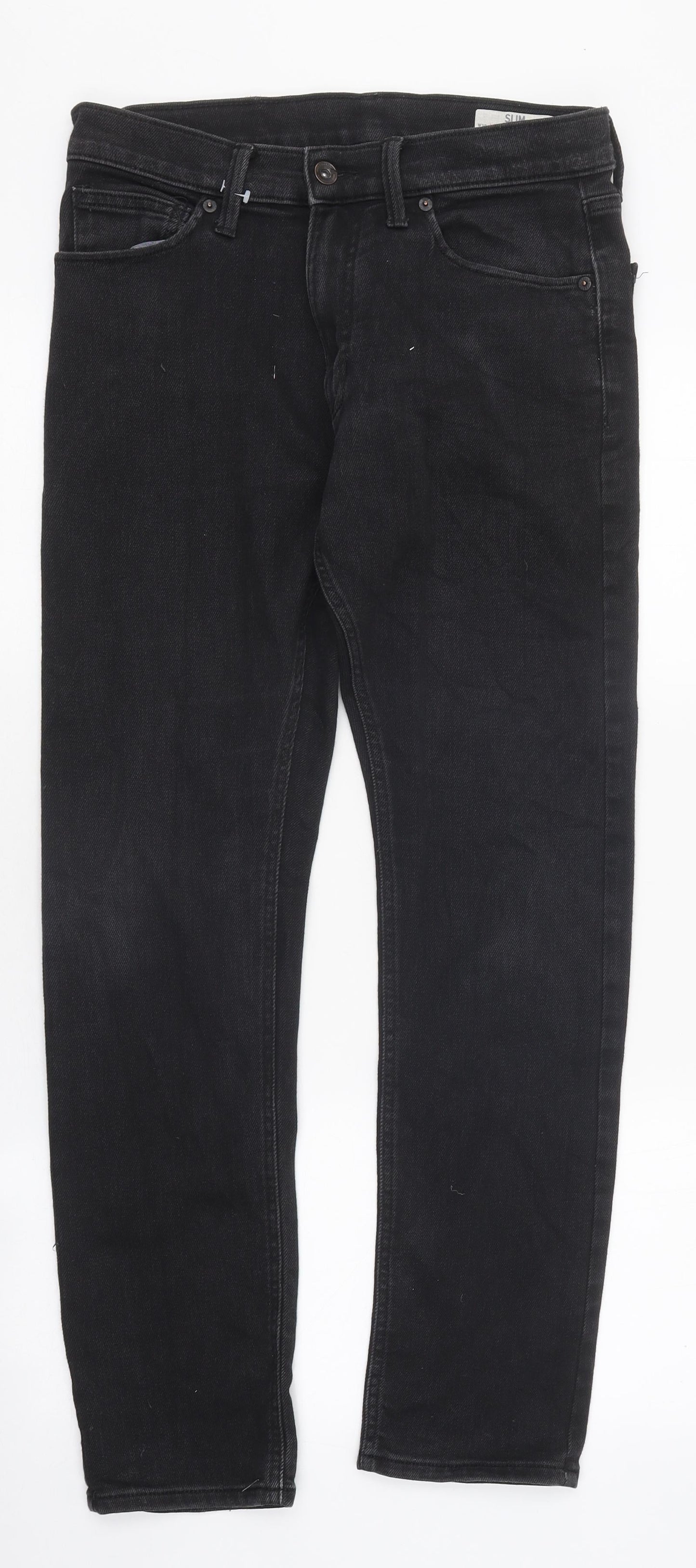 Womens UK Size 30 in Preworn Regular Fit Straight Black Jeans
