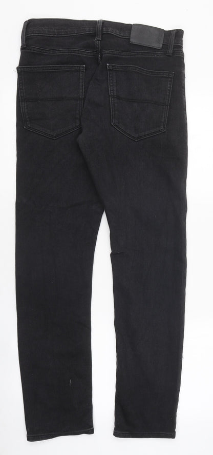Womens UK Size 30 in Preworn Regular Fit Straight Black Jeans