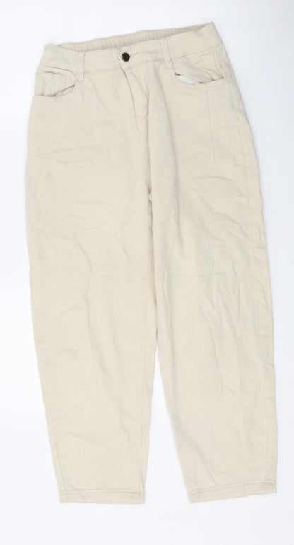 Preworn Womens Black 100% Cotton Straight Jeans Size 30 in L23 in Regular Zip
