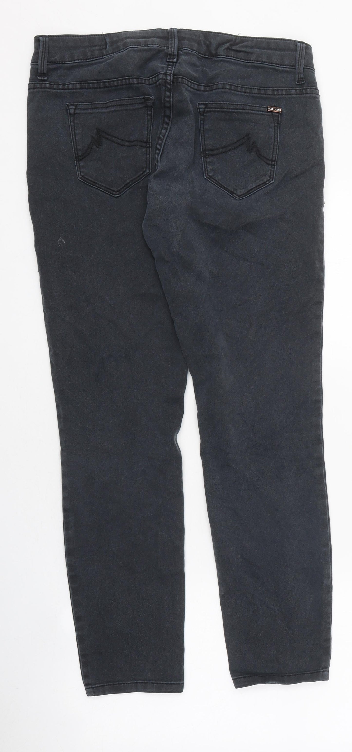 Womens UK Size 6 Max Jeans Regular Fit Skinny Black Jeans