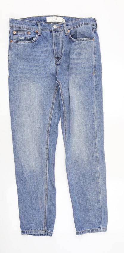Mens UK Size 30 in Topman Regular Fit Straight Blue Jeans