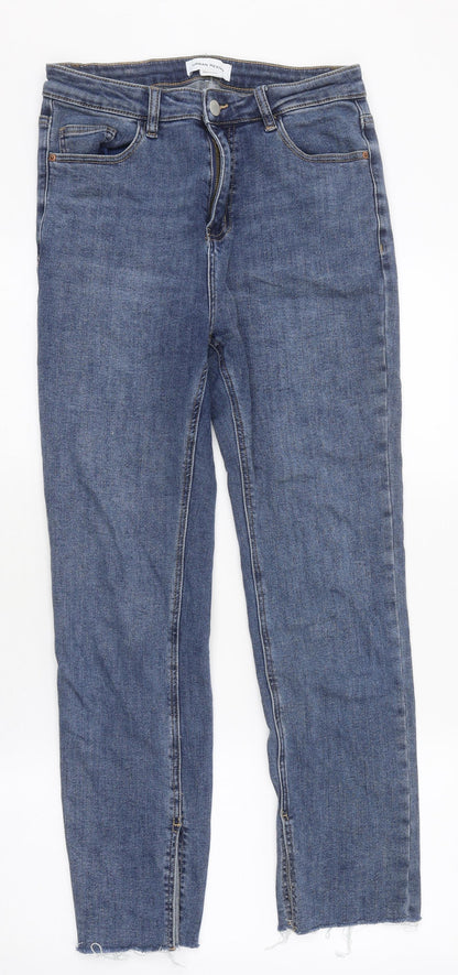 Urban Revivo Womens Blue 100% Cotton Straight Jeans Size 32 in L29 in Regular Zip
