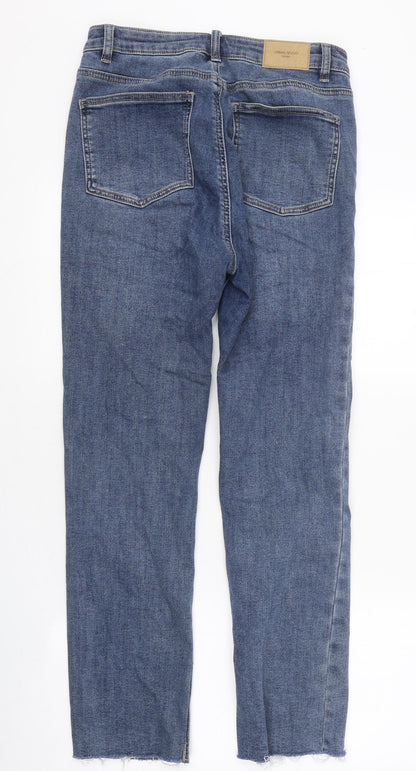 Urban Revivo Womens Blue 100% Cotton Straight Jeans Size 32 in L29 in Regular Zip