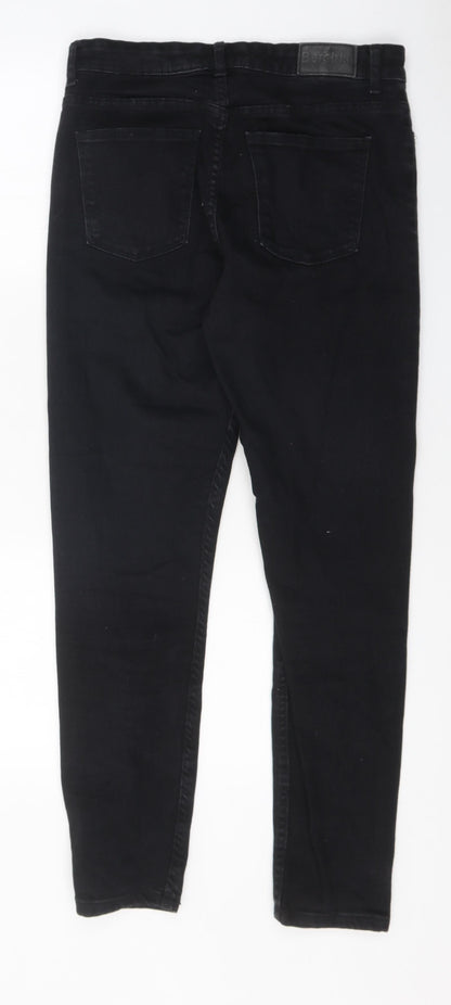 Bershka Mens Black Cotton Skinny Jeans Size 38 in L23 in Regular Zip