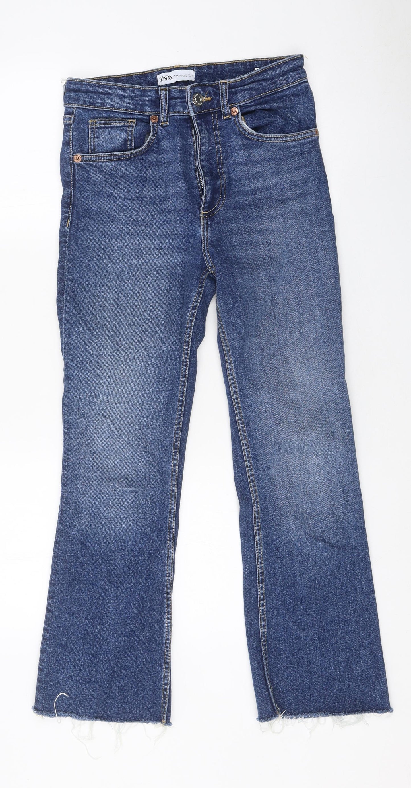 Zara Womens Blue 100% Cotton Jegging Jeans Size 25 in L25 in Regular Zip