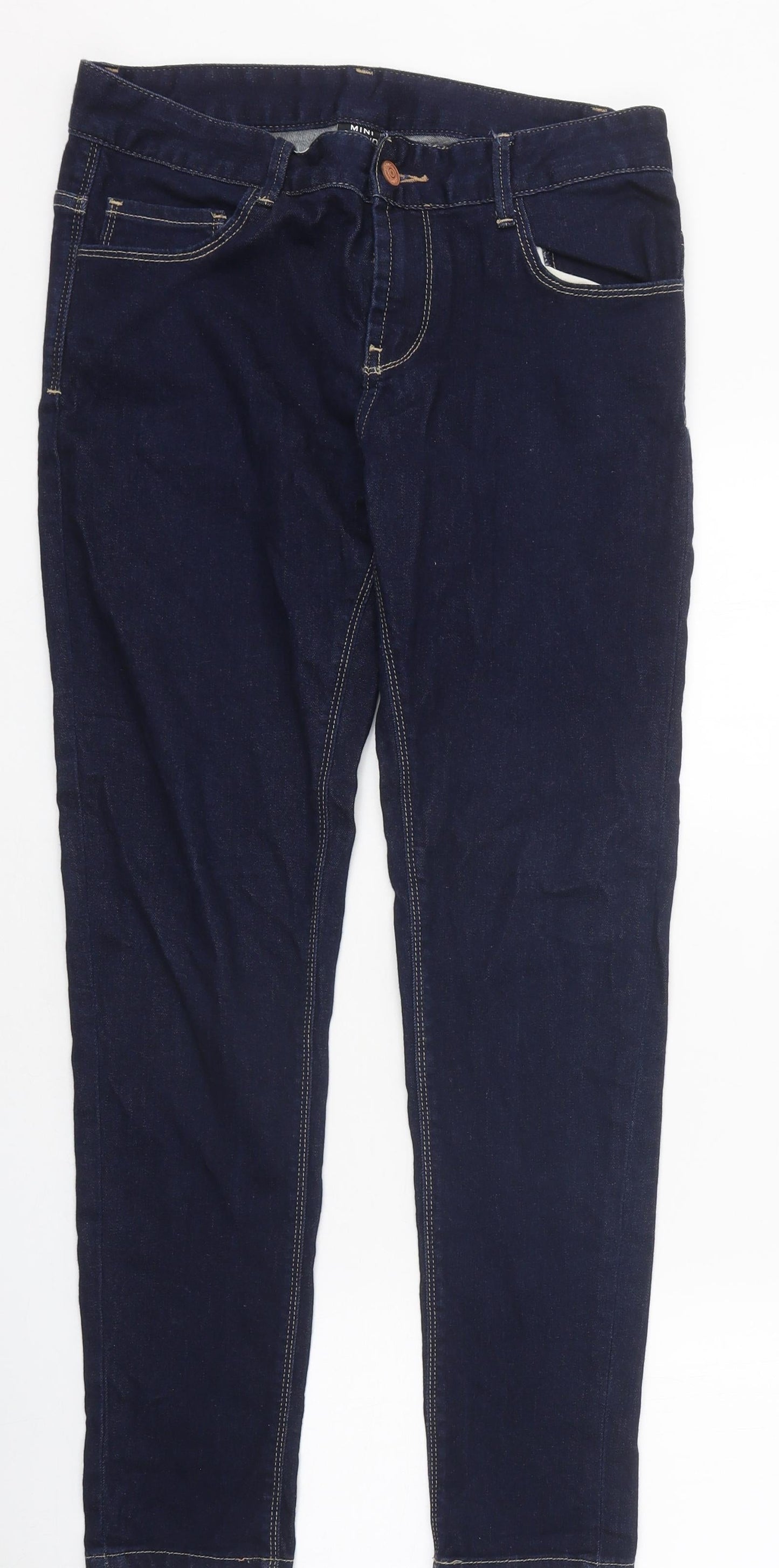 Mini Womens Blue 100% Cotton Skinny Jeans Size L L27 in Regular Zip