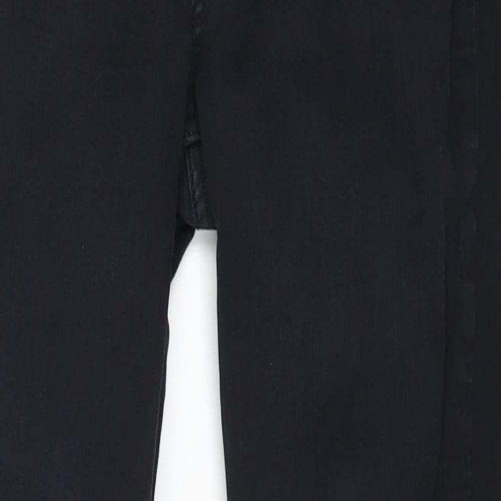 Topshop Womens Black Cotton Straight Jeans Size 30 in L24 in Regular Zip