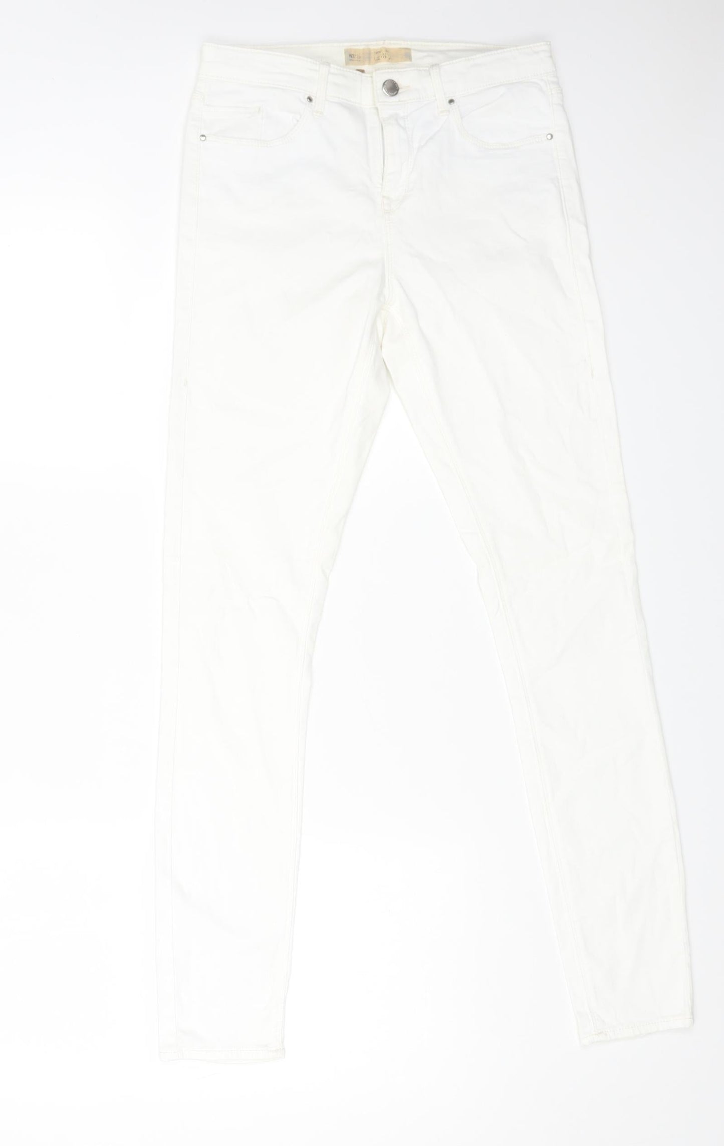Topshop Womens White Cotton Skinny Jeans Size 28 in L28 in Regular Zip