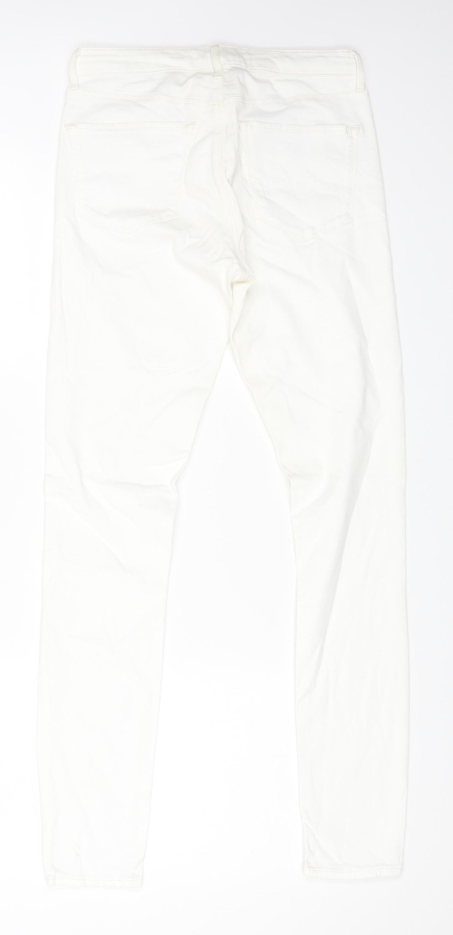 Topshop Womens White Cotton Skinny Jeans Size 28 in L28 in Regular Zip