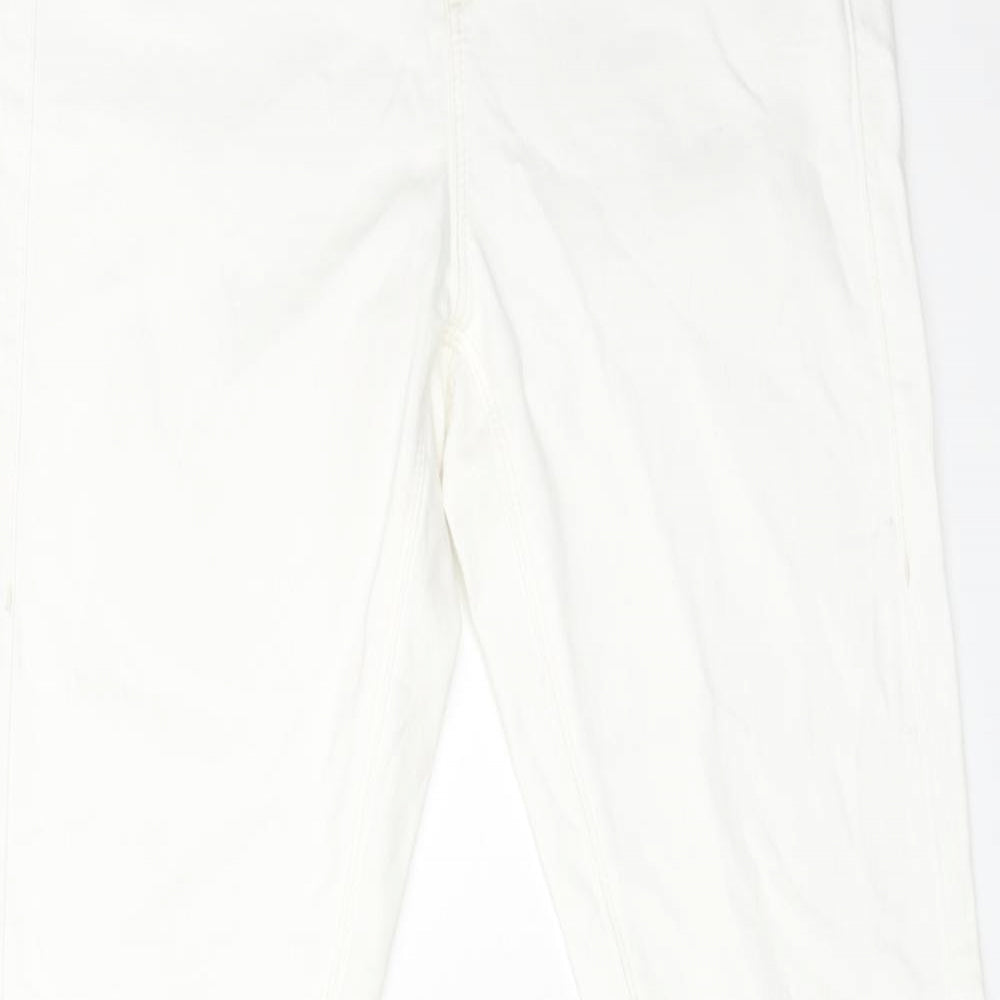 Topshop Womens White Cotton Skinny Jeans Size 28 in L28 in Regular Zip