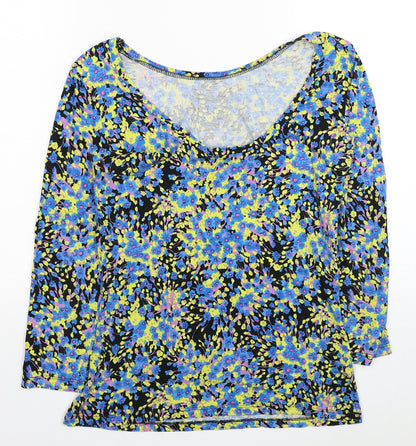 Womens UK Size 8 Warehouse Multicoloured Jersey Blouse