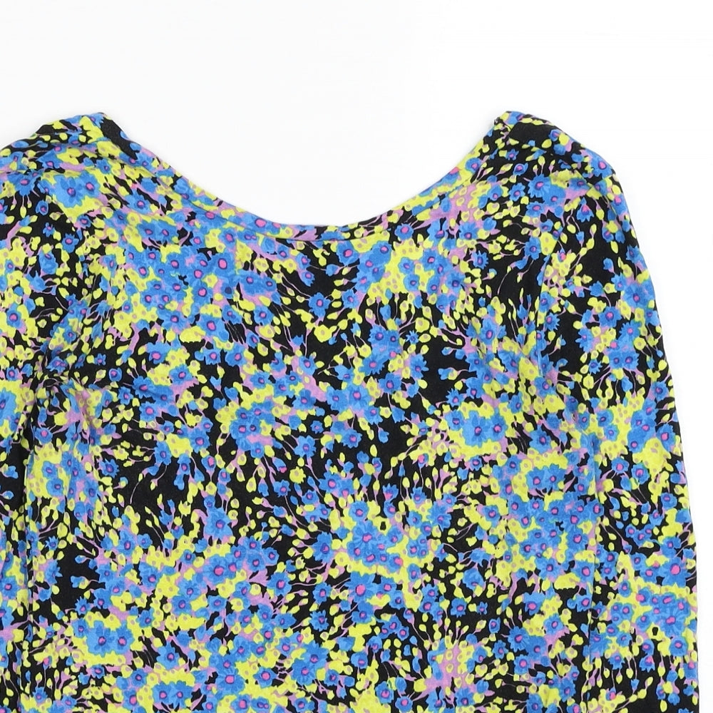 Womens UK Size 8 Warehouse Multicoloured Jersey Blouse