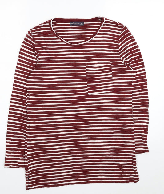 Womens UK Size 8 Marks and Spencer Red Tunic T-Shirt