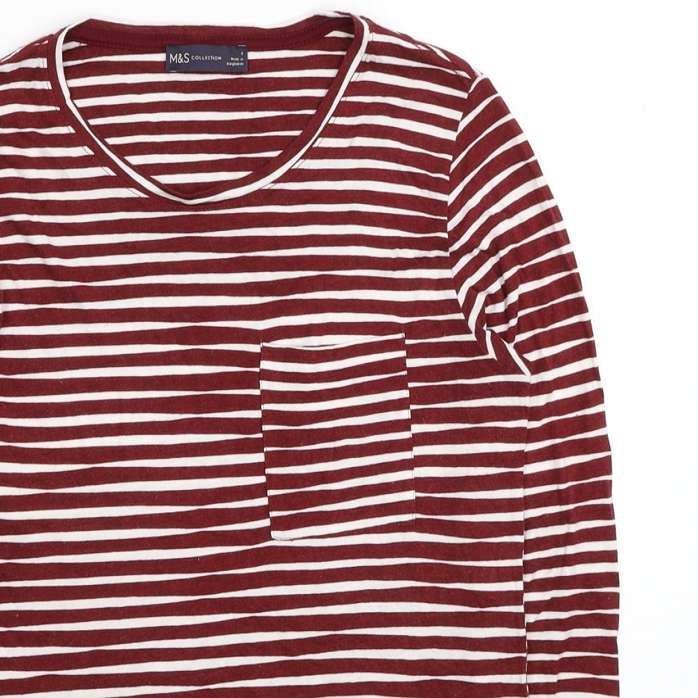 Womens UK Size 8 Marks and Spencer Red Tunic T-Shirt