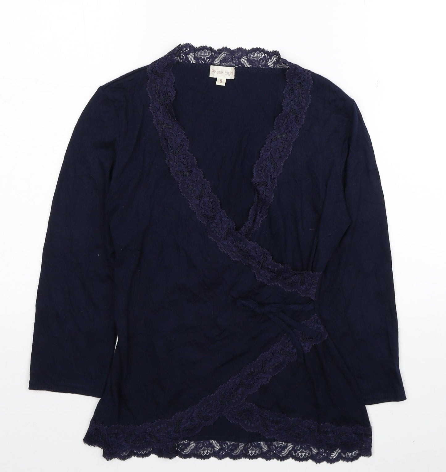 Womens UK Size 8 Phase Eight Blue Basic Blouse
