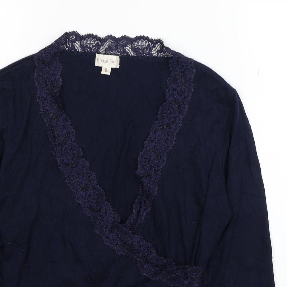Womens UK Size 8 Phase Eight Blue Basic Blouse