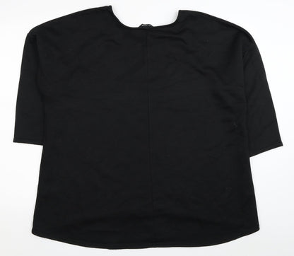 Peacocks Womens Black Polyester Pullover Sweatshirt Size XL Pullover - Star