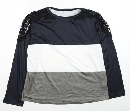 Womens UK Size 3XL Preworn Black Basic Blouse