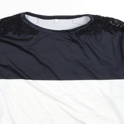 Womens UK Size 3XL Preworn Black Basic Blouse