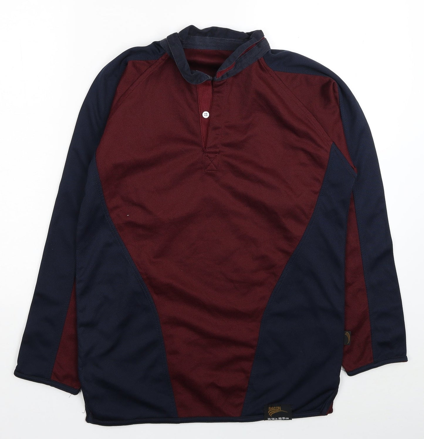Falcon Mens Red Polyester Pullover Sweatshirt Size S - Colorblock