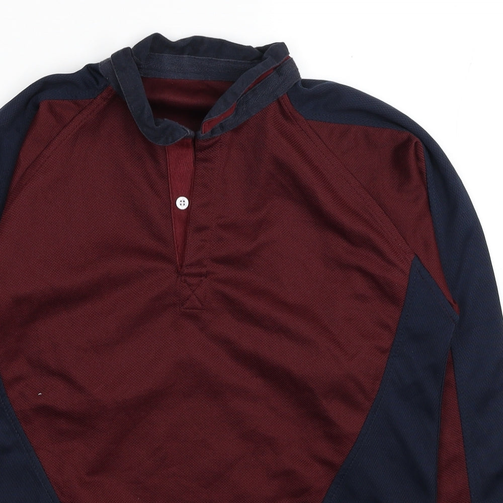 Falcon Mens Red Polyester Pullover Sweatshirt Size S - Colorblock