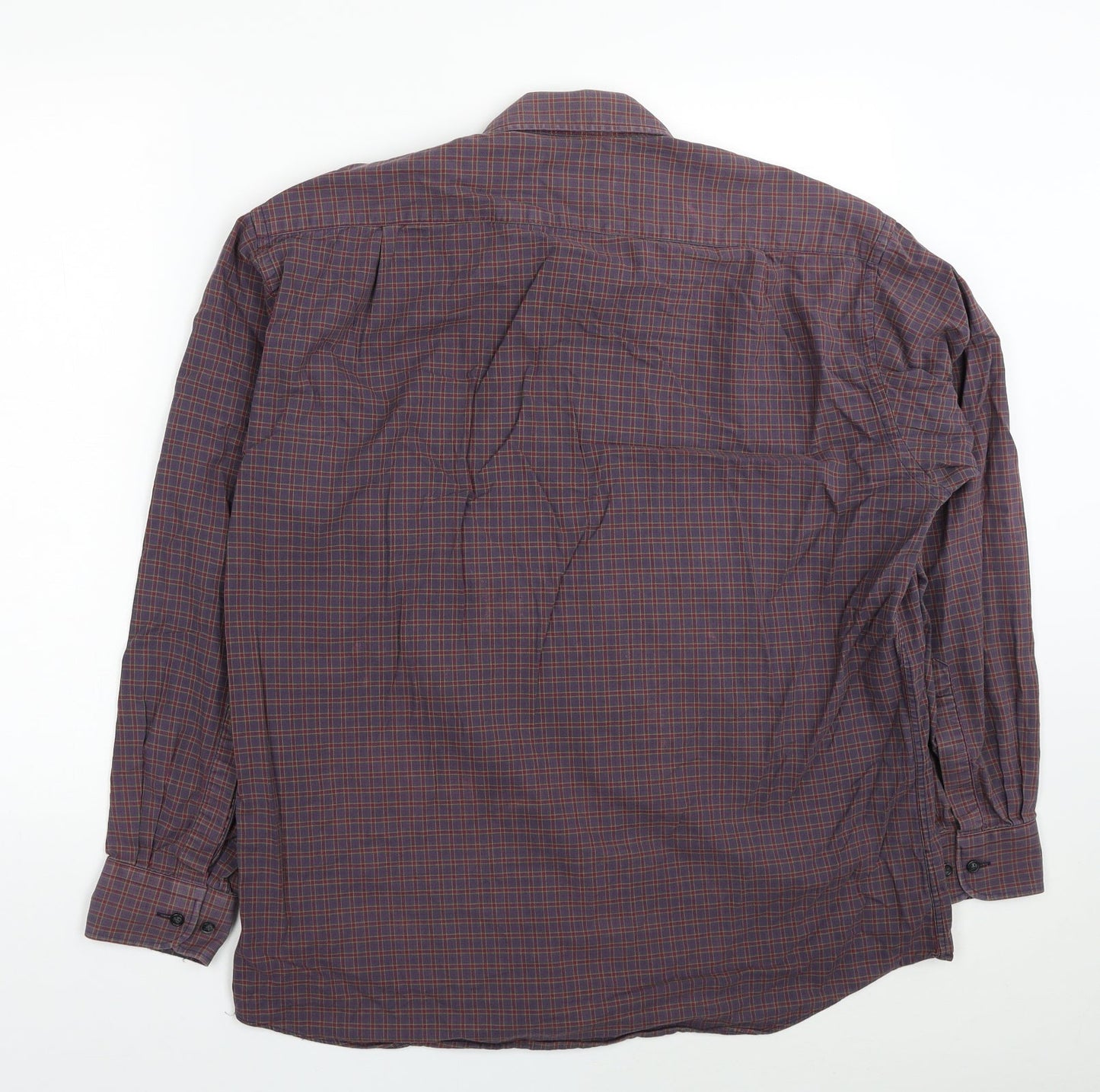 Mens UK Size 16 Marks and Spencer Grey  Button-Up Long Sleeve Casual Shirt