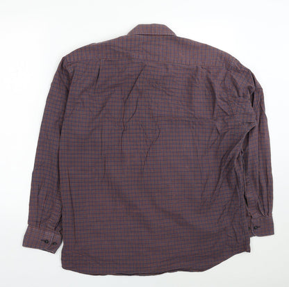 Mens UK Size 16 Marks and Spencer Grey  Button-Up Long Sleeve Casual Shirt