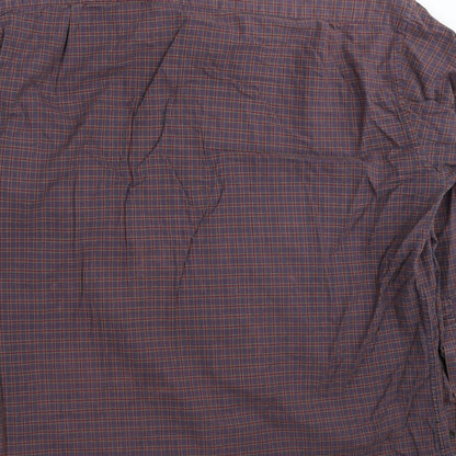 Mens UK Size 16 Marks and Spencer Grey  Button-Up Long Sleeve Casual Shirt