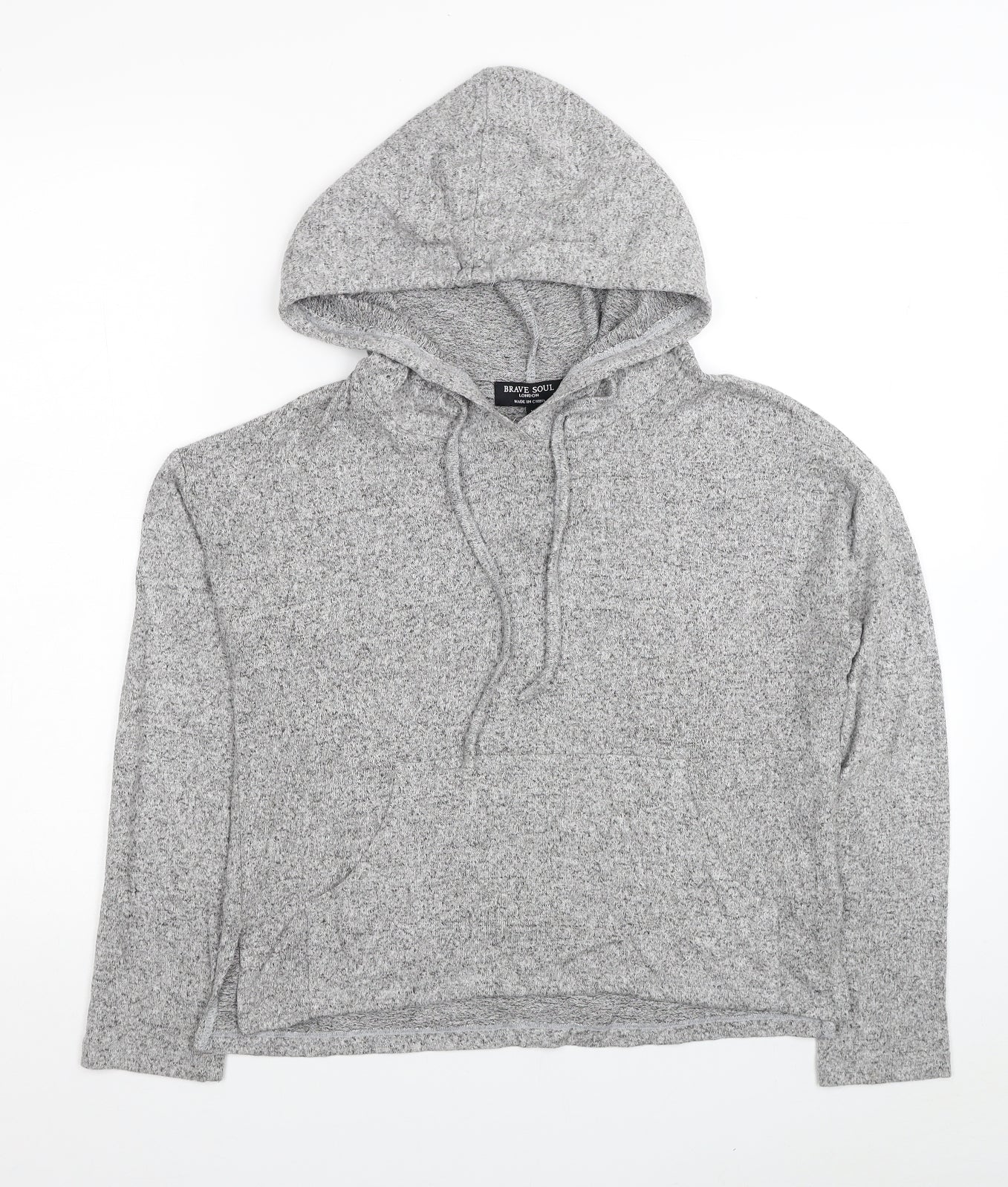 Brave Soul Womens Grey Viscose Pullover Hoodie Size XS Pullover