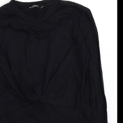 Womens UK Size 10 PRETTYLITTLETHING Black Basic T-Shirt
