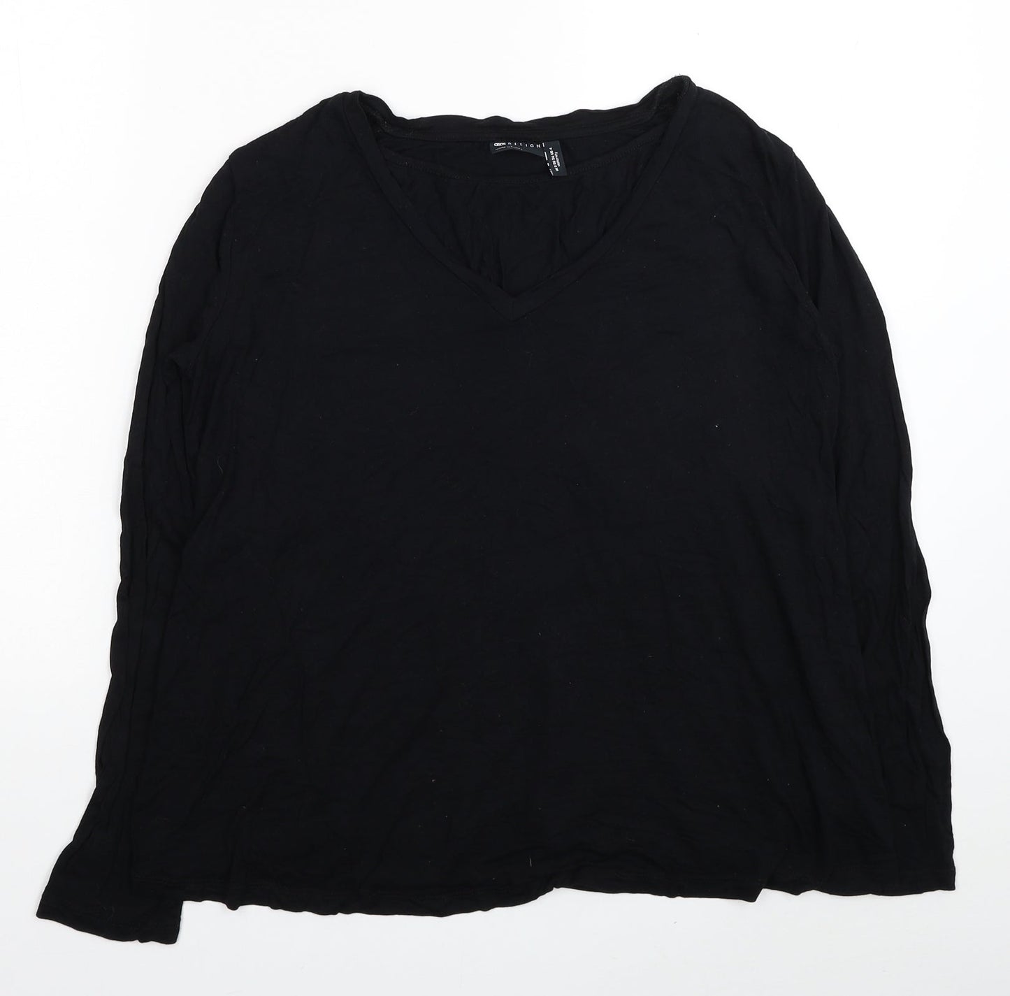 Womens UK Size 8 ASOS Black Basic T-Shirt